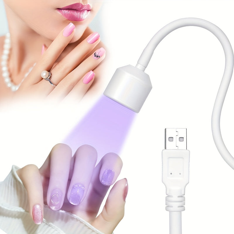 LISHUMEI 360° Lámpara de uñas de gel LED ajustable en forma de U - Lámpara de manicura de curado rápido con alimentación USB portátil con luz suave para salón y DIY, blanco, lámpara de uñas, equipo de salón, diseño elegante, plástico duradero
