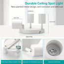 3 luces redondas de techo LED, blanco giratorio GU10 - Moderno hierro y acabado pulido, montaje semi-inclinado, cableado, múltiples componentes, control de interruptor para cocina, dormitorio, sala de estar - Luces no incluidas, iluminación para el hogar