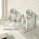 Organizador de Baño con Ventosa de Fácil Instalación - Cesta de Almacenamiento Montada en la Pared para Artículos de Aseo, Sin Necesidad de Taladrar, Decoración de Regalo para Navidad/Halloween