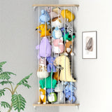 Estantería Ajustable de Madera para Pared - Exhibidor de Animales de Peluche, Decoración Bohemia con Acabado Natural en Madera, Ideal para Todas las Habitaciones o Exposiciones Artísticas Juguetonas