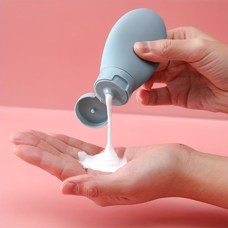 Juego de 3 botellas de viaje para cosméticos, dispensadoras de champú, gel de baño, loción y limpiador, portátiles, rellenables, a prueba de fugas y fáciles de exprimir, sin presión