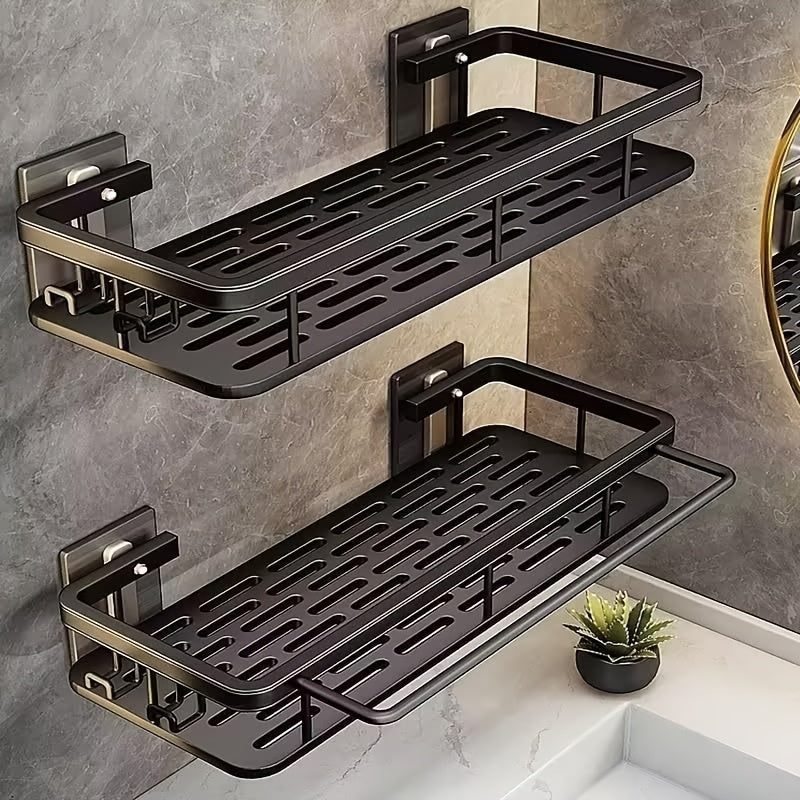 Organizador de ducha montado en pared, gran capacidad, instalación sin taladros, portajabones flotante para baño y cocina, ahorro de espacio, fácil de instalar, organizador de artículos de tocador y cosméticos