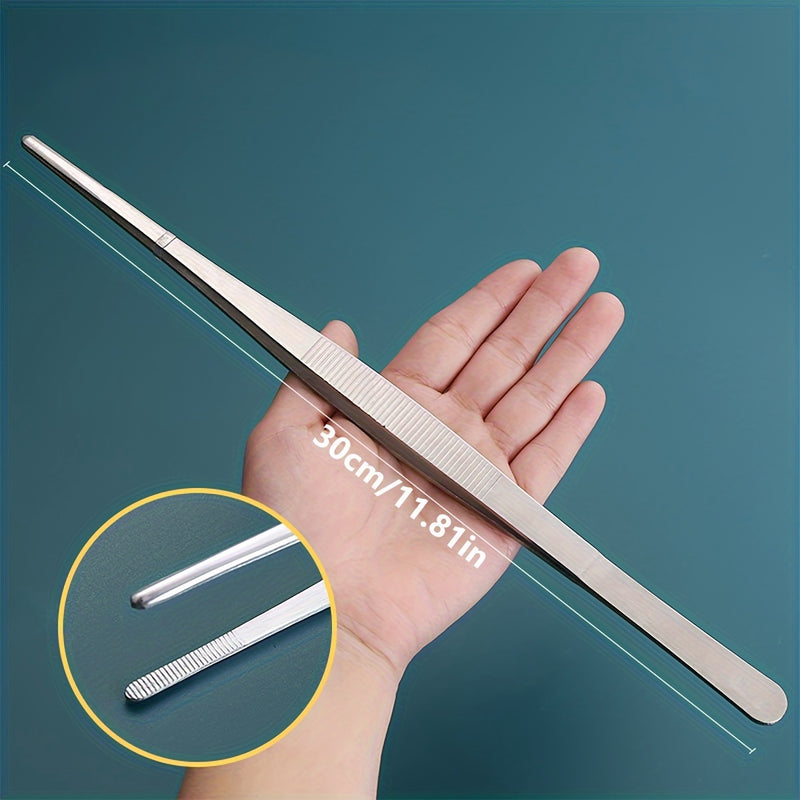2 piezas de pinzas de acero inoxidable ultra largas de 11,8 pulgadas (30,0 cm), clip de recuperación grueso para bonsái DIY, jardinería, cuidado de mascotas, alimentación de reptiles, joyería - Durabilidad y control preciso, pinzas para jardinería