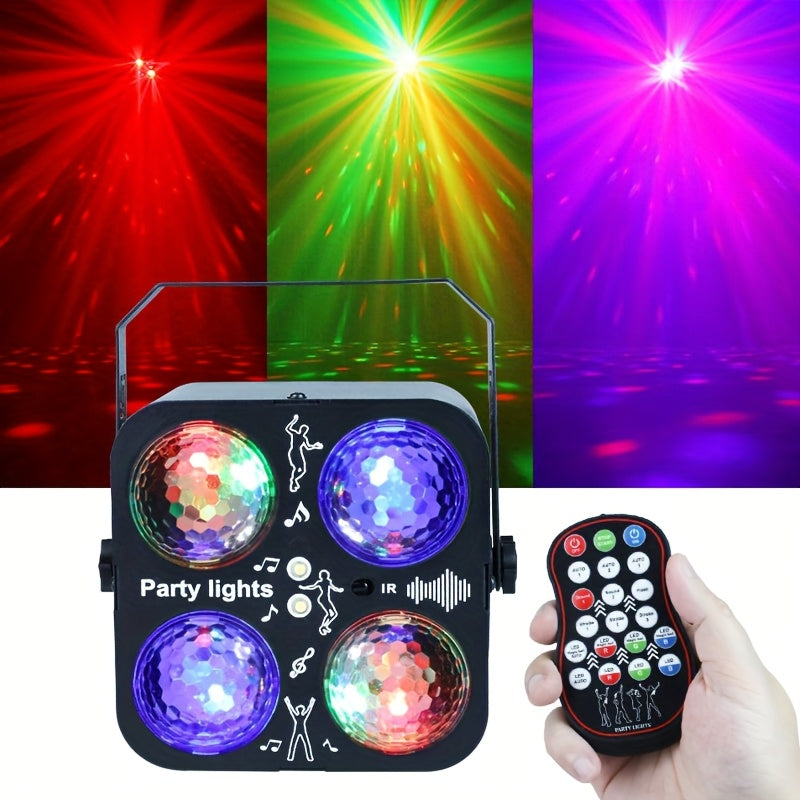 1PC4 Bola LED mágica estroboscópica, control de voz DJ, KTV, bar, karaoke, hotel, familia, cumpleaños, propuesta romántica, iluminación para escenarios, decoración navideña y regreso a clases. [Con control remoto pero sin batería]
