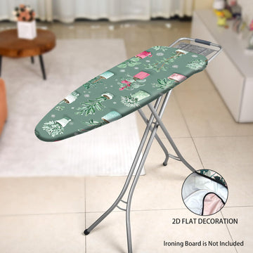 Fundas Lavables para Tabla de Planchar con Plantas Verdes - Sin Necesidad de Tabla, Ajusta a la Mayoría de Tablas Estándar, Decoración para Lavandería, Accesorios Fáciles de Instalar (Diseño Plano 2D), Organización del Hogar, Patrón Vibrante, Tela Durade