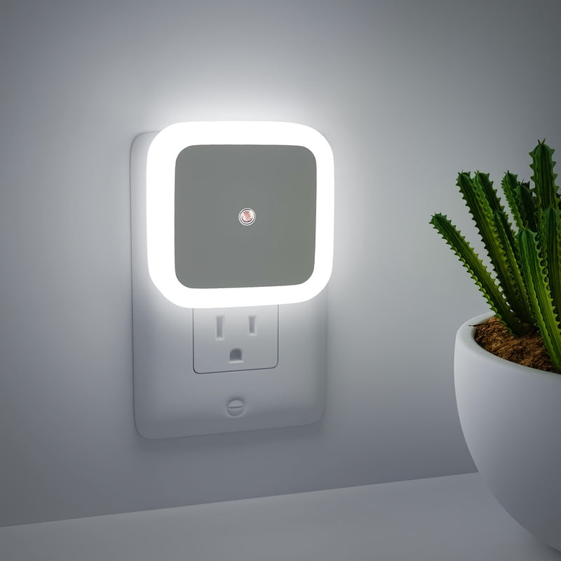 1 lámpara LED inteligente para la noche, luz nocturna para enchufar en la pared, se enciende y apaga automáticamente, ideal para dormitorio, baño, pasillo y cocina