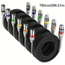 6 piezas de cable XLR de diseño nuevo, XLR masculino a femenino, equilibrio de 3 pines, micrófono compatible con mezclador, altavoz, amplificador, micrófono profesional, material de reducción de ruido, amplia compatibilidad, estuche protector de PVC, mej