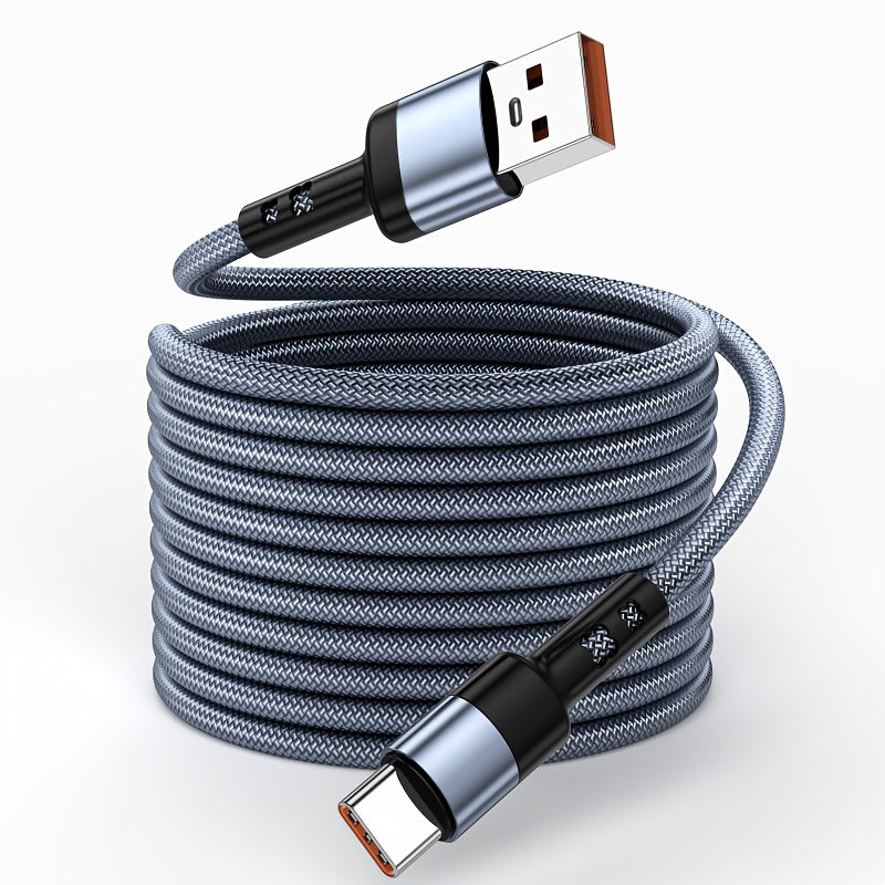 【Nuevo producto de moda】Cable de carga rápida USB-C con diseño moderno y trenzado en nailon resistente, compatible con for Samsung S23, S22, S21, One Plus, Xiaomi y otros dispositivos - Transmisión de datos incluida (100.58cm/149.35cm/201.17cm)