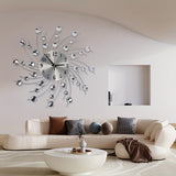 1pc Reloj de Pared Silencioso - Decorativo con Cuentas de Cristal al Estilo Europeo