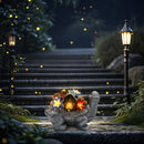 Linterna solar, estatua de tortuga con flores suculentas para exteriores, artesanías de resina, adecuada para patio, jardín, césped, escalones, regalo del Día de la Madre, Halloween, Navidad