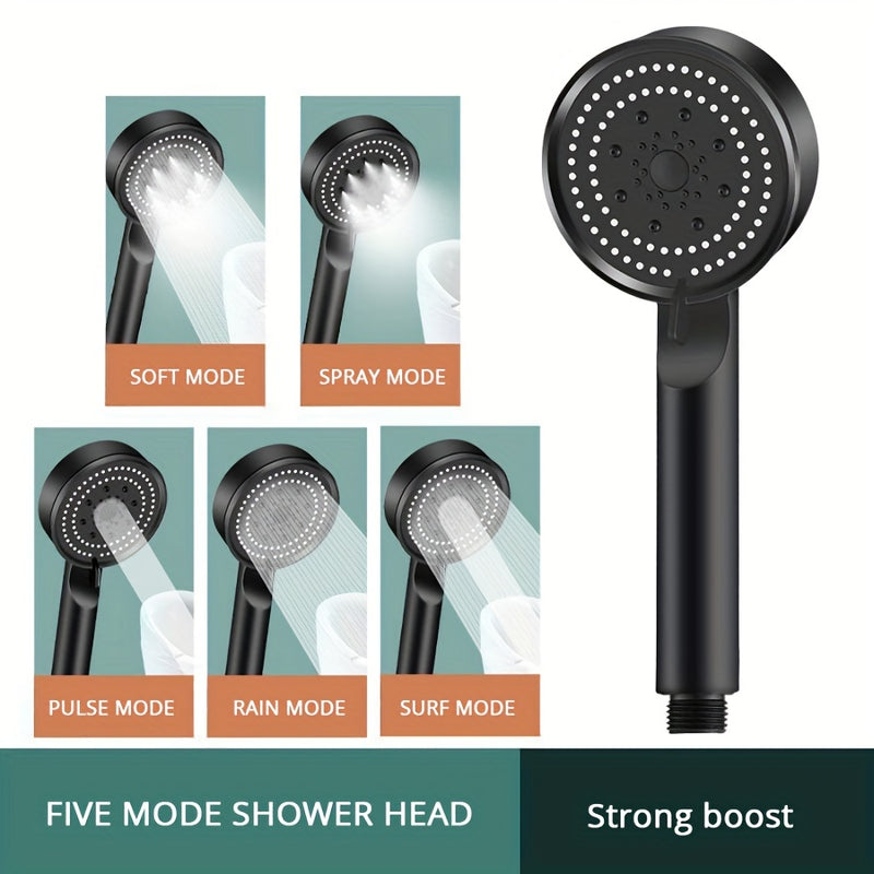 1 unidad, cabezal de ducha multifuncional de alta presión con 5 modos, accesorio para baño, cabezal de ducha montado en la pared, cabezal individual