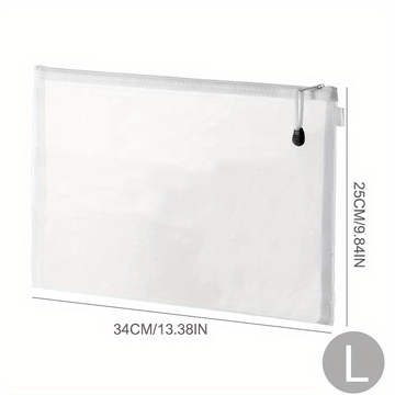 Bolsa de Malla de Plástico de Tamaño Extra Grande con Cremallera, Bolsa Resistente al Agua para Organizar Suministros Escolares y de Oficina, Bolsas para Rompecabezas y Juegos, Bolsa de Malla con Diseño Criptográfico para Suministros Escolares y Organiza