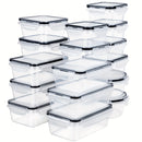 32pcs Contenedores de Almacenamiento de Alimentos con Tapas (16 Contenedores + 16 Tapas) - Contenedores de Almacenamiento de Plástico Herméticos a Prueba de Fugas con Cierres a Presión, Contenedores de Almacenamiento Libres de BPA con Tapas