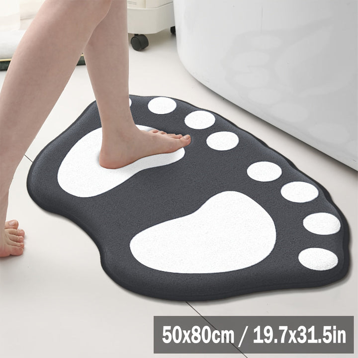 Alfombra de Baño de Forro Polar Engrosada con Dibujos Animados para el Hogar, Alfombrilla Absorbente Antideslizante para la Habitación de Baño