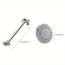 Cabezal de ducha de lluvia de alta presión de 12,7 cm con brazo de extensión de 25,4 cm, ajustable en 5 modos, acabado pulido, montaje en pared, plástico redondo, no requiere electricidad.