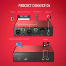 Interfaz de Audio AMACEX X2 para Grabación en PC, Podcasting y Streaming - Plug & Play, Silenciosa, Alimentada por USB con Conector de Monitor de 6.5mm, Controles de Volumen, Ideal para Músicos y Creadores de Contenido, Roja