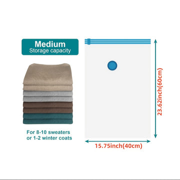 Bolsas de compresión por vacío, 1 y 7,62 pulgadas, una variedad de opciones mejoradas y material espesado, 3 tamaños, bolsas de compresión super ahorradoras de espacio para almacenamiento de ropa plegada, ropa gruesa, edredones y mantas, bolsas de empaqu
