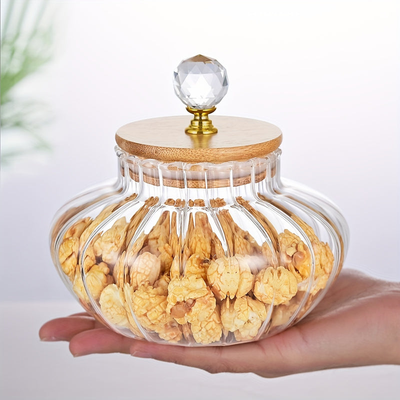 1pc Tarro de Vidrio con Sello, Contenedor de Almacenamiento de Cocina Multipropósito Redondo, Conservador de Alimentos Reutilizable con Tapa de Abertura para Dulces, Granos, Snacks, Encurtidos - Solo Lavar a Mano, No Necesita Electricidad