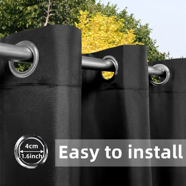 Cortinas para exterior, 2 paneles, premium para privacidad y resistencia al clima, con ojales, ideales para pórticos, pérgolas y cabañas