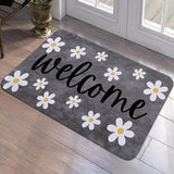 Alfombra de bienvenida con diseño de margarita, decoración suave y lujosa para dormitorio, sala, residencia, antideslizante y liviana, poliéster hecho a máquina, lavable a mano, 1 cm de grosor, 1 unidad