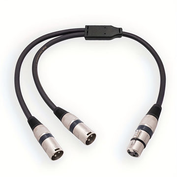 1pc Divisor de Audio Profesional XLR, Cable Adaptador Macho a Hembra de 19.69", Compatible con Mezclador, Cámara, Amplificador, Caja de Sonido, Micrófono, Amplificador de Potencia - Metal, Negro/Rojo/Azul, para PC