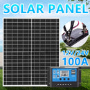 Panel Solar Portátil con Controlador de 100A, Accesorios para RV, Banco de Energía Cargador Solar para Camping, Barcos y Más