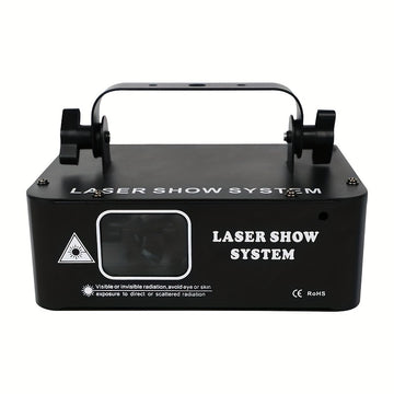 1pc YSH 500mW Proyector de haz láser RGB, luces de fiesta de discoteca activadas por sonido con controlador DMX, lámpara de animación desmontable para techo para nightclub, bar, boda, karaoke, decoración de Halloween, Navidad - Control de botón, 110-130V