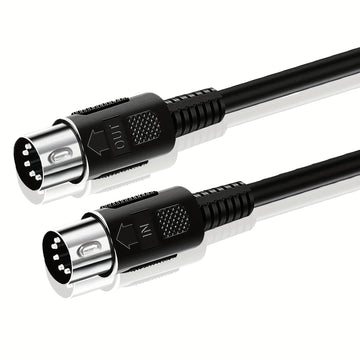 1 Paquete 3.0 metro/5.0 metro/7.0 metro Macho a Macho Cable MIDI de 5 pines para Teclado Synth, Tarjeta de Sonido Externa, Teclado MIDI, Sintetizador de Rack, Muestreador, Fuente de Sonido y Otro Equipo de Música, Negro