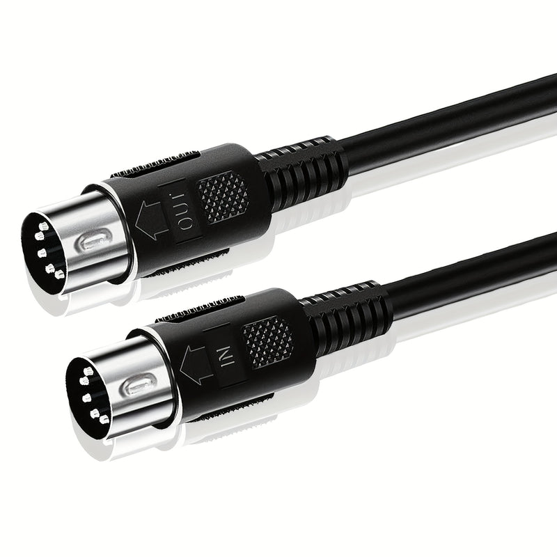 1 Paquete 3.0 metro/5.0 metro/7.0 metro Macho a Macho Cable MIDI de 5 pines para Teclado Synth, Tarjeta de Sonido Externa, Teclado MIDI, Sintetizador de Rack, Muestreador, Fuente de Sonido y Otro Equipo de Música, Negro