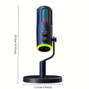 Micrófono de escritorio profesional USB para computadora de escritorio, micrófono de condensador para juegos electrónicos, grabación de conferencias de voz y radio, máquina todo en uno con soporte, adecuado para computadoras de PC, ASMR, grabación, trans