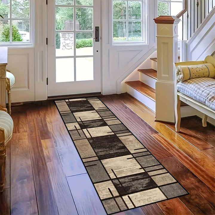 Alfombra de felpa con diamantes dorados de lujo, 1 unidad - Antideslizante, lavable a máquina, ideal para pasillo, dormitorio, cocina y baño - Alfombra decorativa multifuncional para el hogar