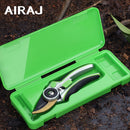 Tijeras de poda ergonómicas de acero inoxidable AIRAJ, tijeras de jardín multifuncionales con mango antideslizante, cortadora de ramas duradera para jardinería y cuidado de césped, ambidiestra, hoja de acero de alta carbonatación, no necesita electricida