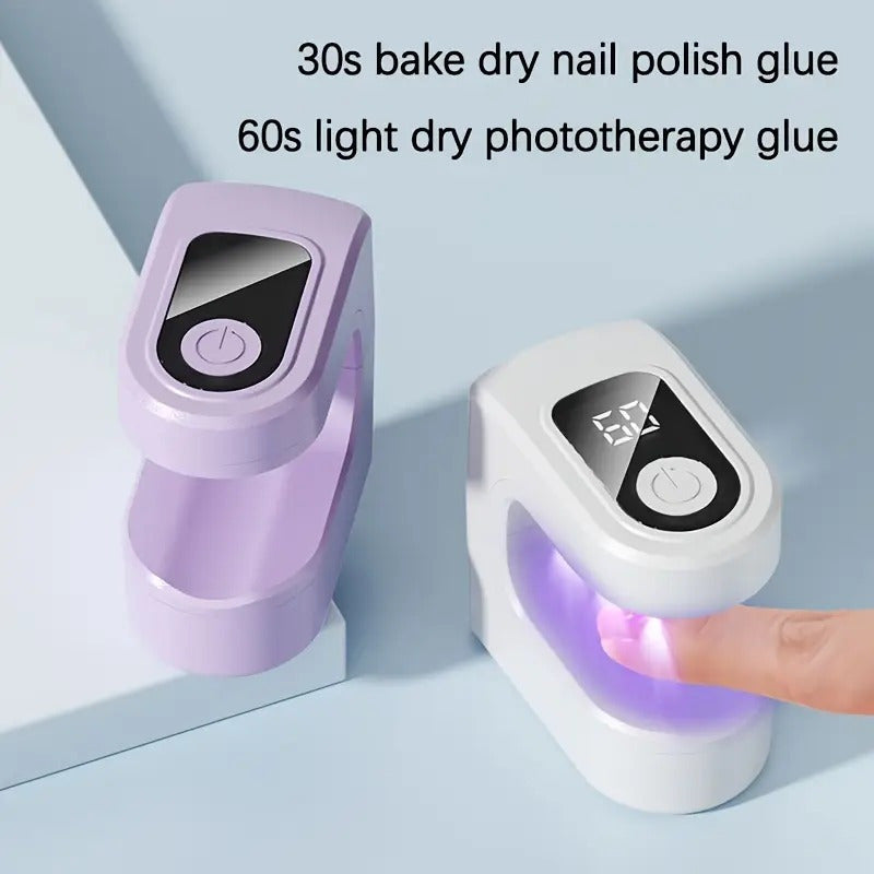 1 lámpara de uñas mini portátil, con pantalla de visualización digital, carga USB, lámpara de poliuretano para uñas de gel, adecuada para uso en casa y salón, para endurecer uñas de gel - otoño, regreso a clases, Halloween
