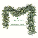 12 piezas de 182.88 cm Guirnalda Artificial de Eucalipto y Sauce con Flores Blancas - Hojas Verdes Elegantes, Ideal para Bodas, Compromisos, Decoración del Hogar y Eventos, Estilo Clásico Todo el Año, Temática Nupcial, Material Plástico, Enredaderas Natu