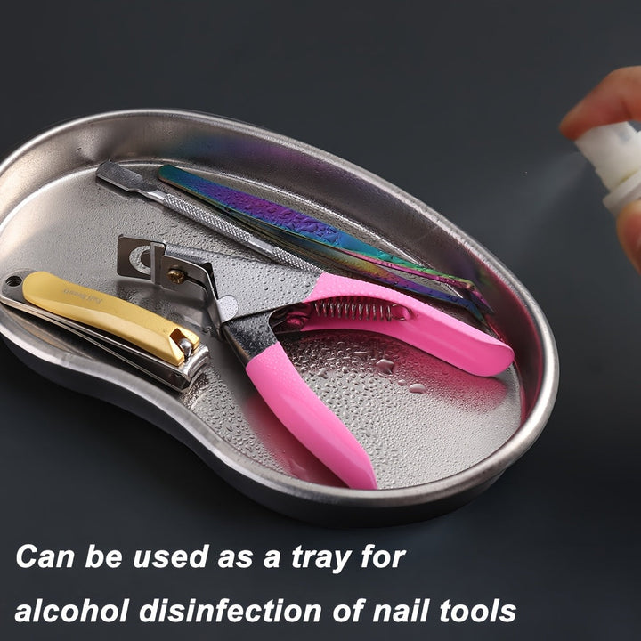 Bandeja de Almacenamiento o Desinfección para Herramientas de Uñas en Tamaño Grande, Mediano y Pequeño, Ideal para Estudio de Manicura y DIY
