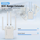Nuestro Vida 300M Repetidor Wi-Fi, Amplificador de señal de 4 antenas, Amplificador de red doméstica, Amplificador de señal que penetra paredes, Amplificador de rango inalámbrico de 2,4G, Adaptador de alimentación de 110V/220V, Sin batería incluida