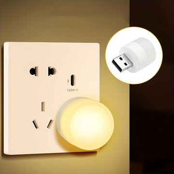 1 Set De 2/3/5 Piezas, Mini Lámpara Con Enchufe USB, Luz Nocturna LED USB Portátil, Luz Nocturna Mini, De Ahorro De Energía, Con Protección Para Los Ojos, Compatible Con Computadora Portátil De Escritorio, Banco De Energía