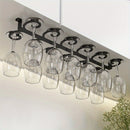 Soporte de vino vintage - Soporte de pared moderno de hierro para vino tinto y elegantes vasos, diseño que ahorra espacio para sala de estar o cocina, organizador de cocina | Elegante soporte de metal | Construcción duradera de hierro, decoración de vino