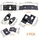 3 piezas de ganchos de pared de hierro negro de alta resistencia - Diseño de llave de tamaño múltiple para altavoces, guitarras, relojes y más - Montaje seguro con tornillos, instalación fácil, ganchos de pared para altavoces, montaje de pared resistente
