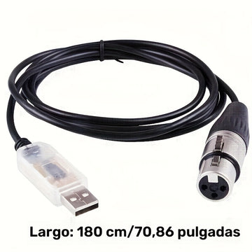 Adaptador de interfaz XLR 3 pines a DMX512 USB, compatible con el software Freestyler, para control de iluminación de escenario, controlador de luz, controlador de intensidad, conversor de serie RS485, cable de soporte, compatible con Windows 7/8/10, Mac