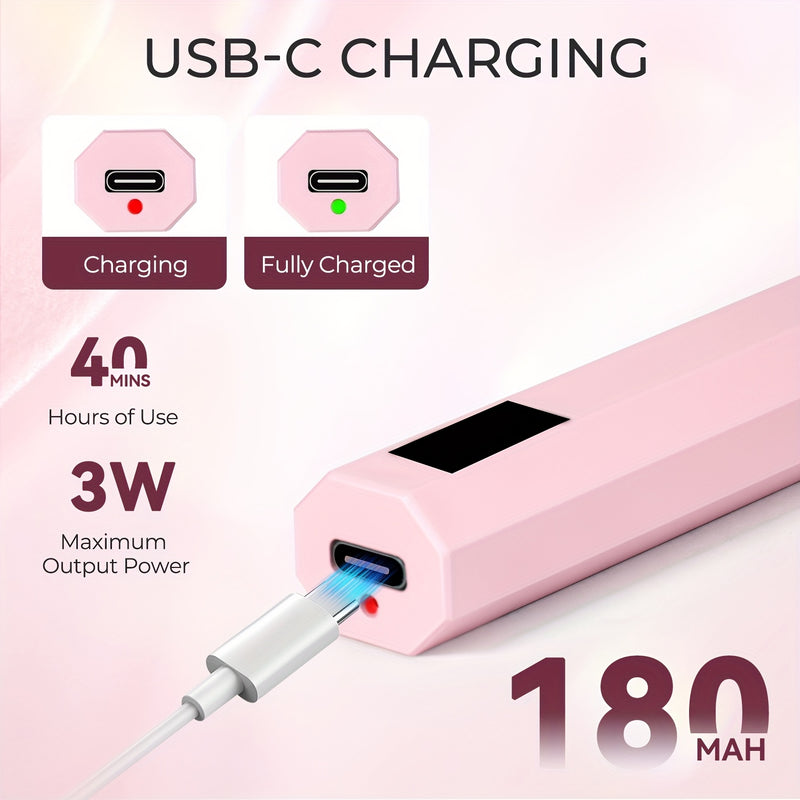 Mini Lámpara UV Portátil para Uñas, Lámpara UV para Uñas de Gel con Pantalla LED, Lámpara Pequeña Portátil para Relajación, Lámpara de Horneado de Uñas, Lámpara de Mano para Uñas