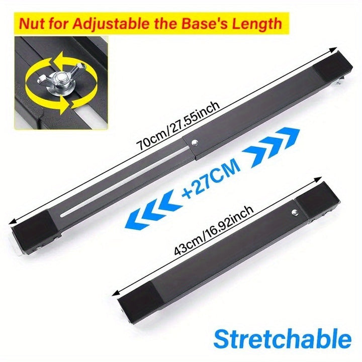 Rodillos Extensibles de Alta Resistencia con Sistema de Freno - 2 Piezas (Capacidad de 299.37 KG /1 Tona), Diseño Extendible para Lavadoras, Secadoras, Refrigeradores, Muebles - Base Antideslizante, Instalación Fácil para Hogar, Oficina y Almacén - Gris