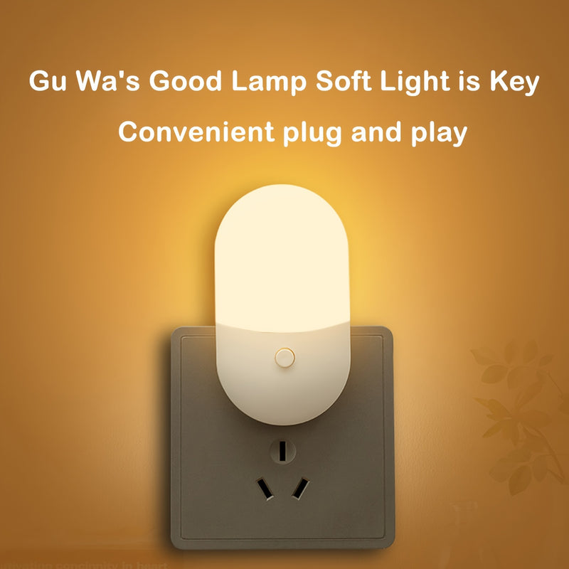 Luz Nocturna LED | Lámpara de Pared Blanca Moderna con Plástico y Brillo Ajustable | Eficiente en Energía, Control por Botón Regulable | Ideal para Dormitorios, Baños, Escaleras y Cocinas | Diseño Elegante, Fácil Instalación, Iluminación para Baño | Lámp