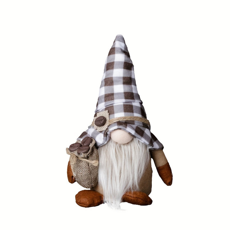 1/2pcs Adornos de Muñecos de Café, Decoraciones de Pierna Colgante con Gorro de Chef, Muñeco de Café de Mano, Gnomos de Granos de Café, Decoraciones para el Hogar, Suministros para Fiestas en Ventanas