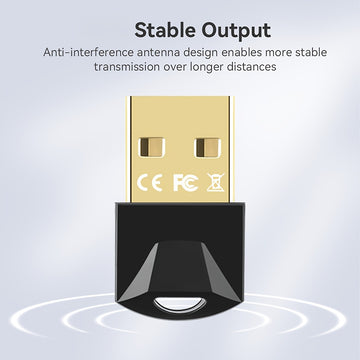 Adaptador sin varillas 5.4, Conectar y Usar USB para PC sin Controladores, Compatibilidad Retrocompatible Automática con Dispositivos Versións 5.3/5.1/5.0/4.2/4.1/4.0, Adecuado para Altavoz y Receptor de Auriculares