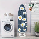 Funda de tabla de planchar 2D plana, floral - Rejilla completa resistente al quemado, bordes elásticos, diseño lavable a máquina de alta resistencia con patrones de margarita y estrella, se ajusta a tablas estándar (tabla no incluida), tabla de planchar