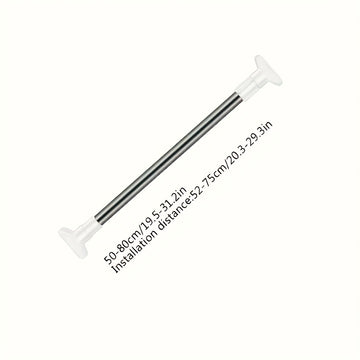 1 pieza de barra de cortina de ducha telescópica de acero inoxidable con tapas de plástico blanco - Barra extendible de metal y plástico sin taladro para ducha, armario, ventana, estante de toallas - Accesorio de hogar montado en la pared, accesorios de