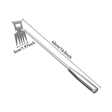 1 pieza de Oasis 5 dientes, cuchara de hierro inoxidable, cuchara de hierro con borde dentado, cuchara de hierro con mango de madera para cavar, trasplantar, suelos sueltos - Herramienta de jardinería multifuncional, herramientas y accesorios de jardiner