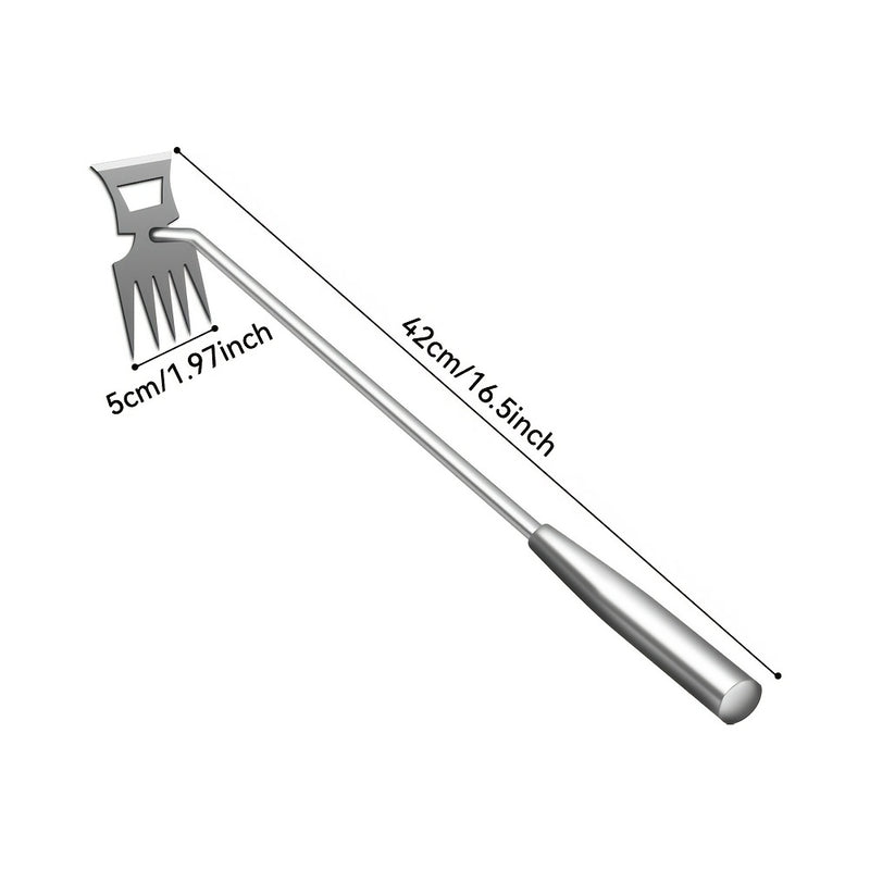 1 pieza de Oasis 5 dientes, cuchara de hierro inoxidable, cuchara de hierro con borde dentado, cuchara de hierro con mango de madera para cavar, trasplantar, suelos sueltos - Herramienta de jardinería multifuncional, herramientas y accesorios de jardiner