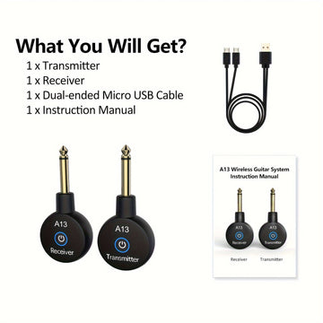 Sistema inalámbrico mini para guitarra de 2.4 GHz, transmisor y receptor inalámbrico para guitarra, bajo e instrumentos eléctricos